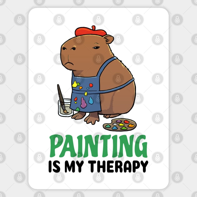 Painting is my therapy Capybara Sticker by capydays